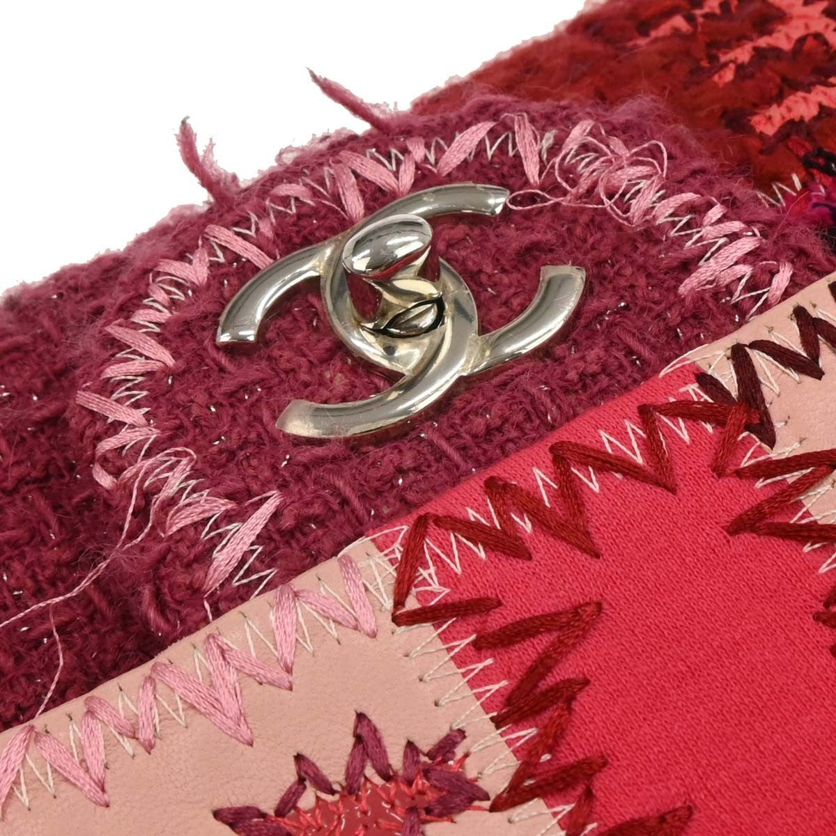 Chanel Flap Bag Multicolor Patchwork Tweed, Caviar With Calfskin Multicolour Tweed Shoulder Bag Bag (Pre-Owned)