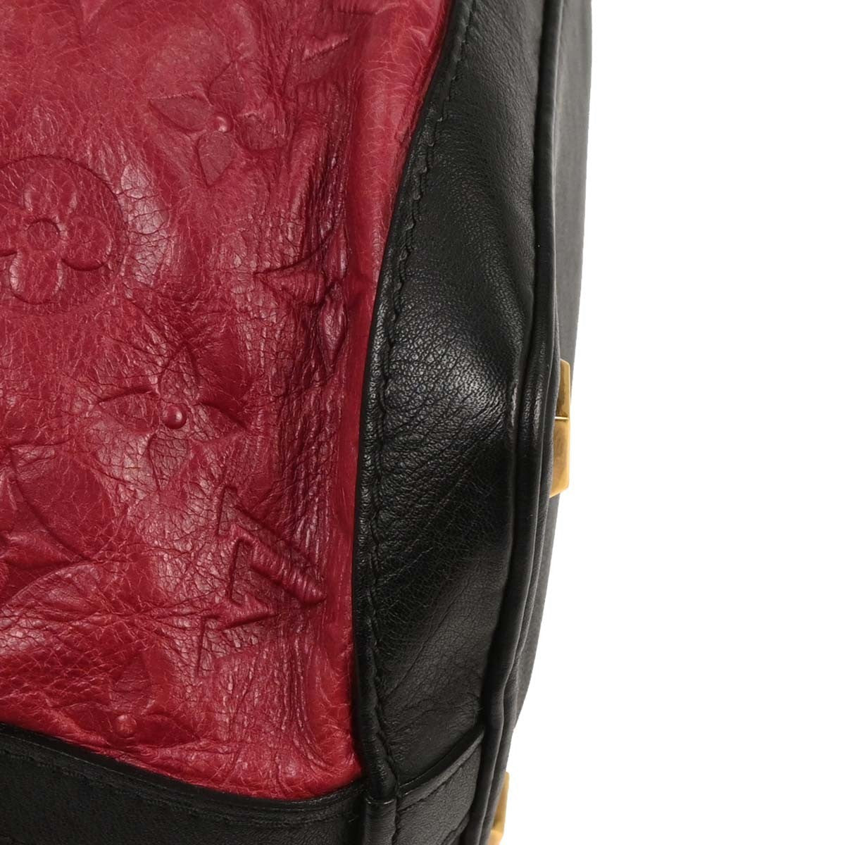Louis Vuitton Double Jeu Neonoe Bag Monogram Embossed Leather Red Leather Backpack Bag (Pre-Owned)