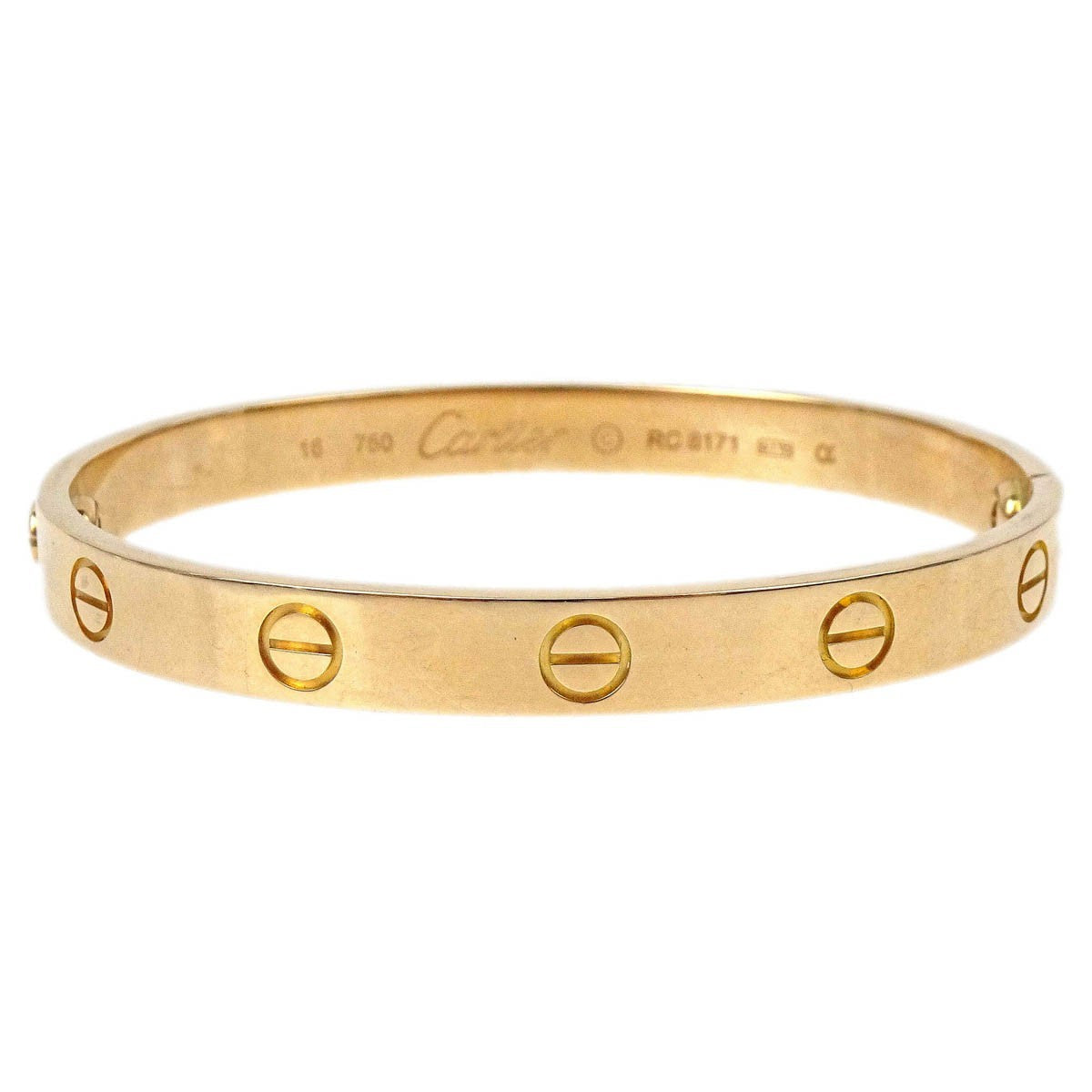 Cartier Love Bracelet Brushed 18K Rose Gold Gold Yellow_Gold Bracelet Jewelry (Pre-Owned)