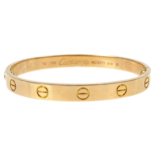 Cartier Love Bracelet Brushed 18K Rose Gold Gold Yellow_Gold Bracelet Jewelry (Pre-Owned)