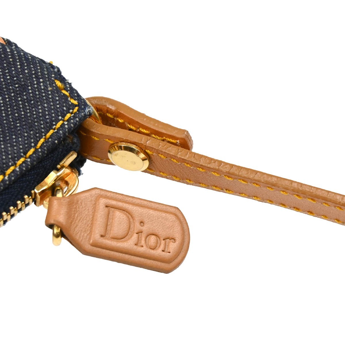 Christian Dior Saddle Handbag Denim Navy Denim_Jeans Handbag (Pre-Owned)