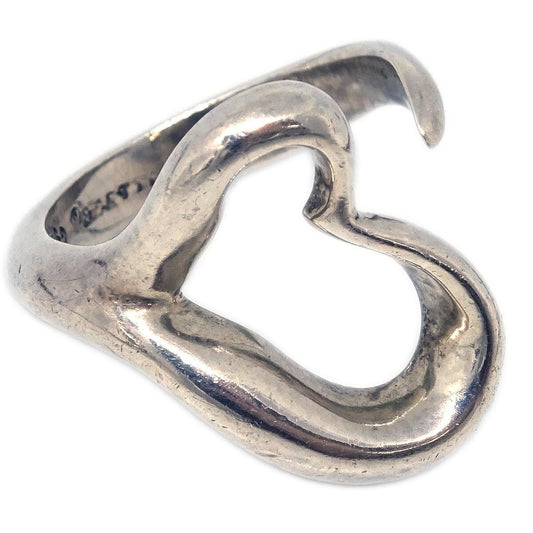 Tiffany & Co. Elsa Peretti Open Heart Ring Silver 925 Silver Sterling_Silver Ring Jewelry (Pre-Owned)