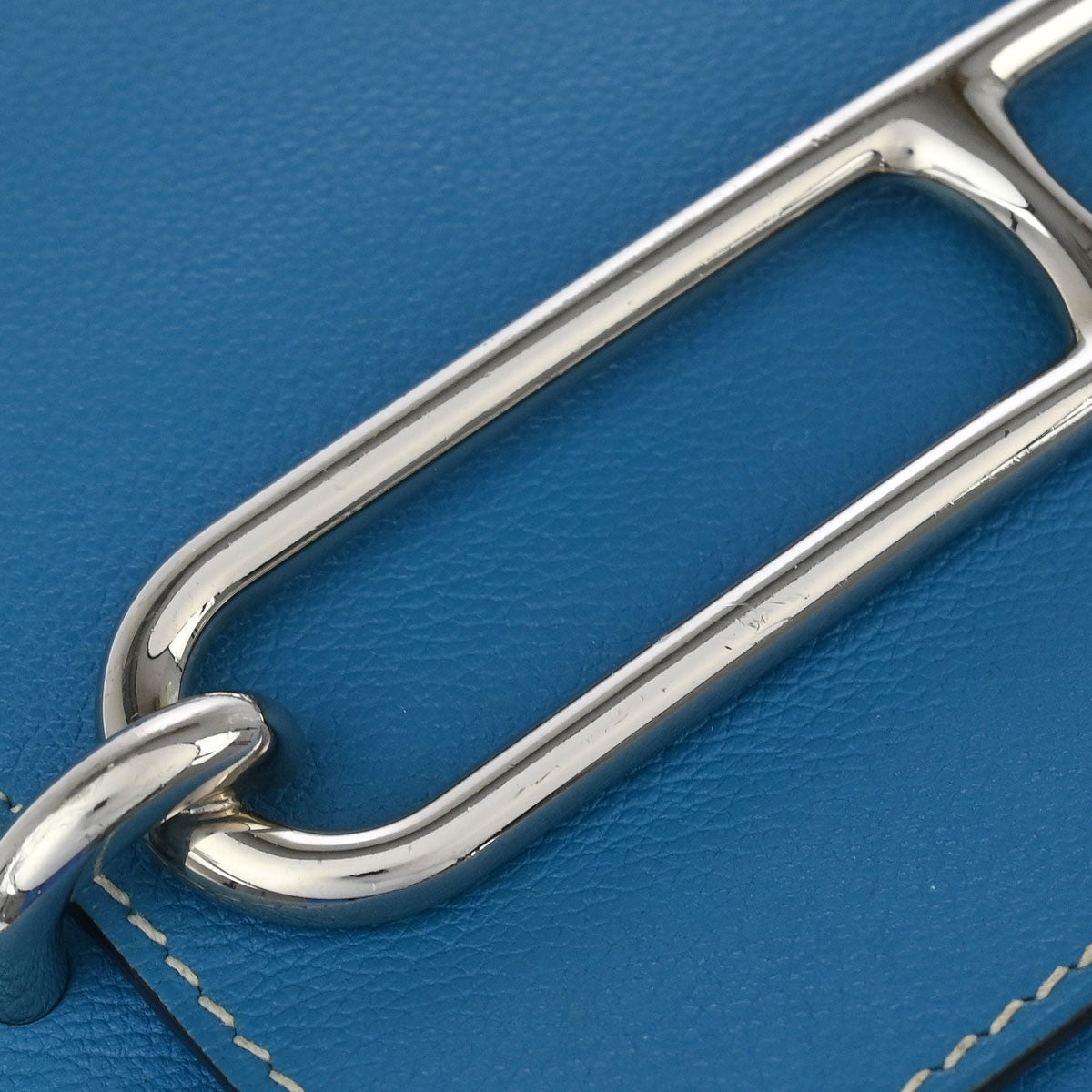 Hermes Roulis Bag Evercolor Blue Leather Shoulder Bag Bag (Pre-Owned)