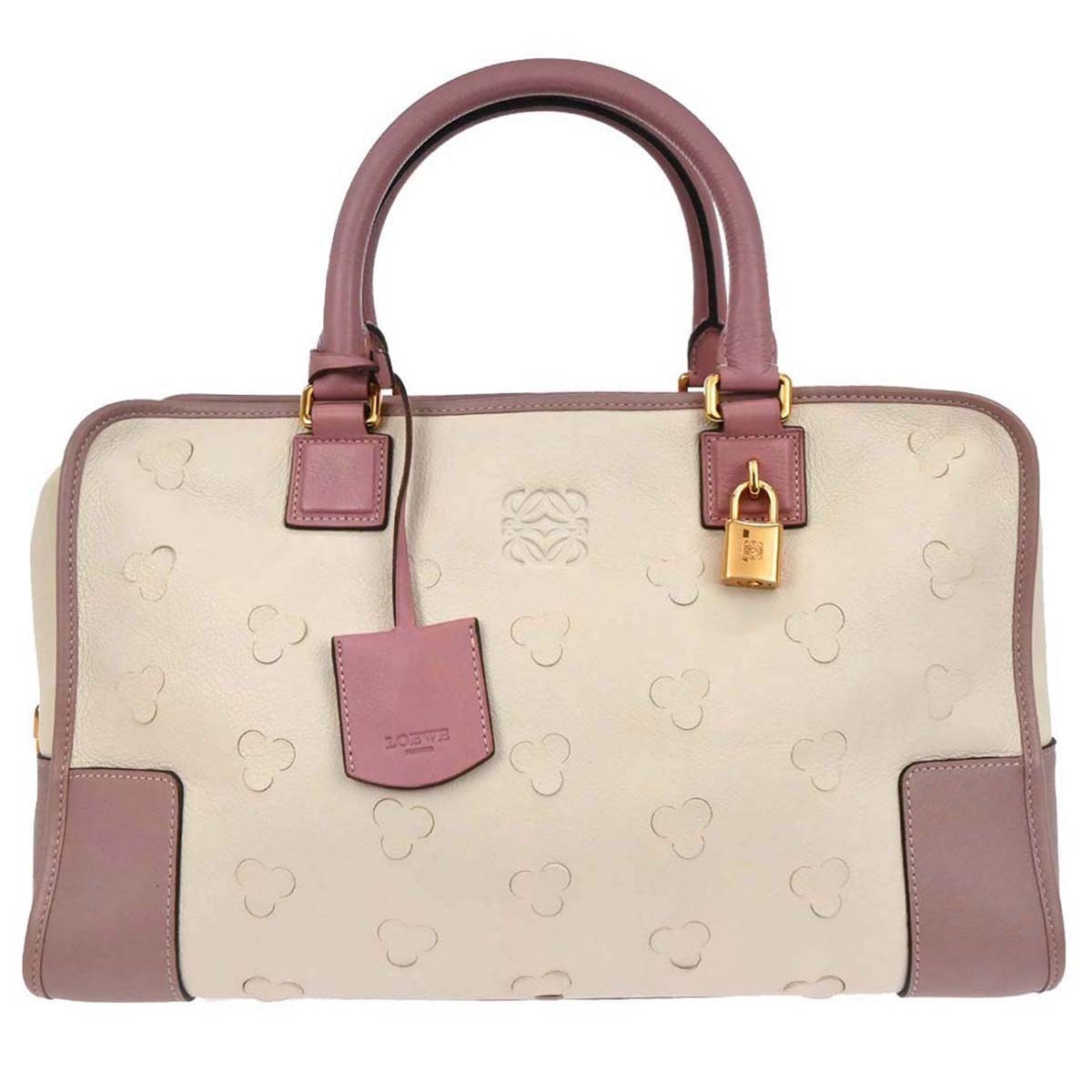 Loewe Amazona Bag Leather Ecru Leather Bag (Pre-Owned)
