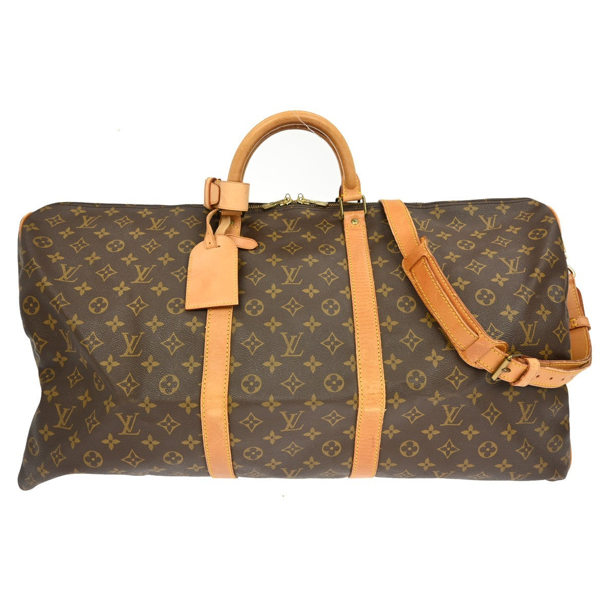 Louis Vuitton Keepall Bandouliere Bag Monogram Canvas Brown Canvas Travel Bag Bag (Pre-Owned)