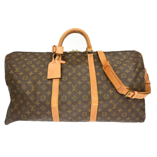 Louis Vuitton Keepall Bandouliere Bag Monogram Canvas Brown Canvas Travel Bag Bag (Pre-Owned)