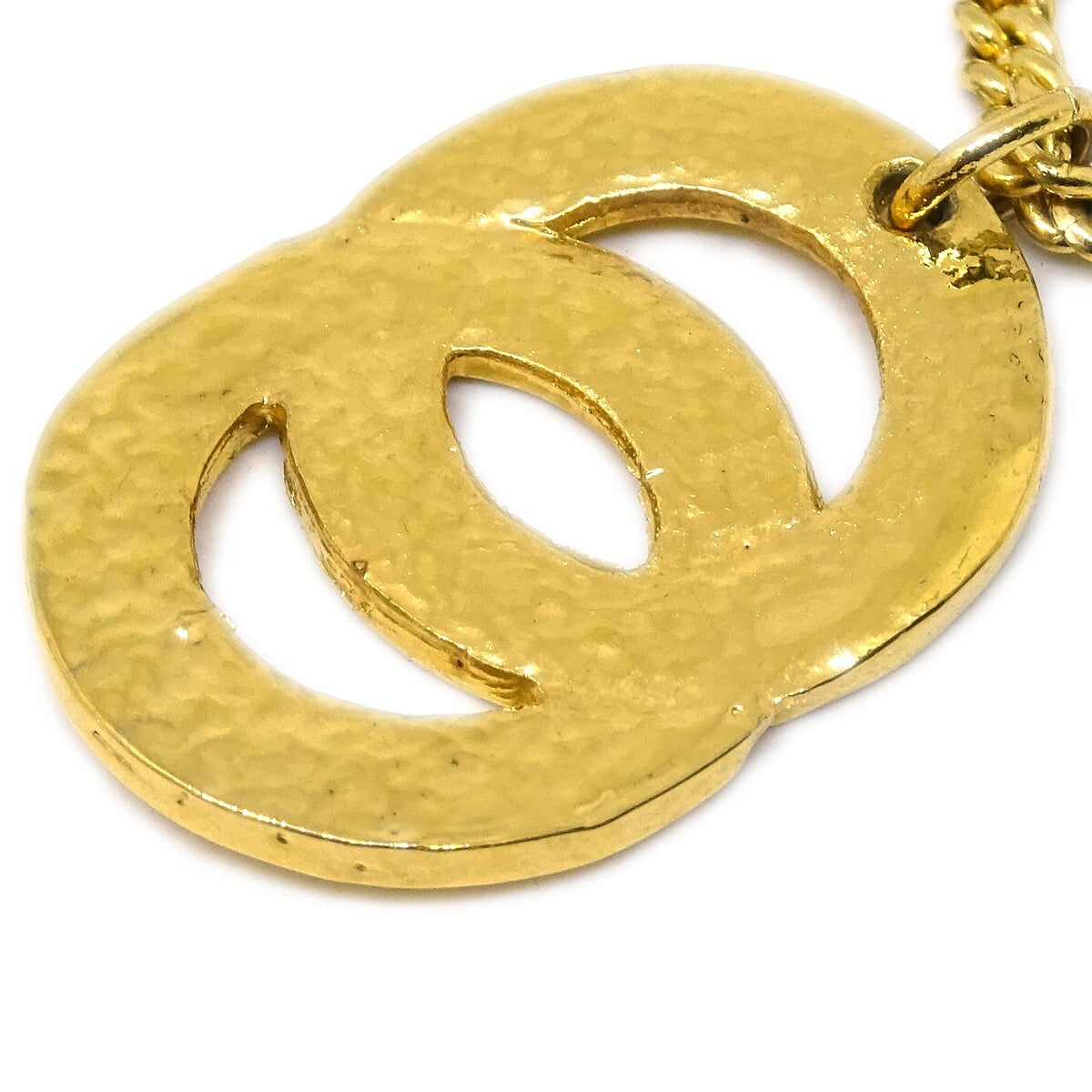 Celine Vintage Logo Circle Pendant Necklace Metal Gold Gold_Plated Necklace Jewelry (Pre-Owned)