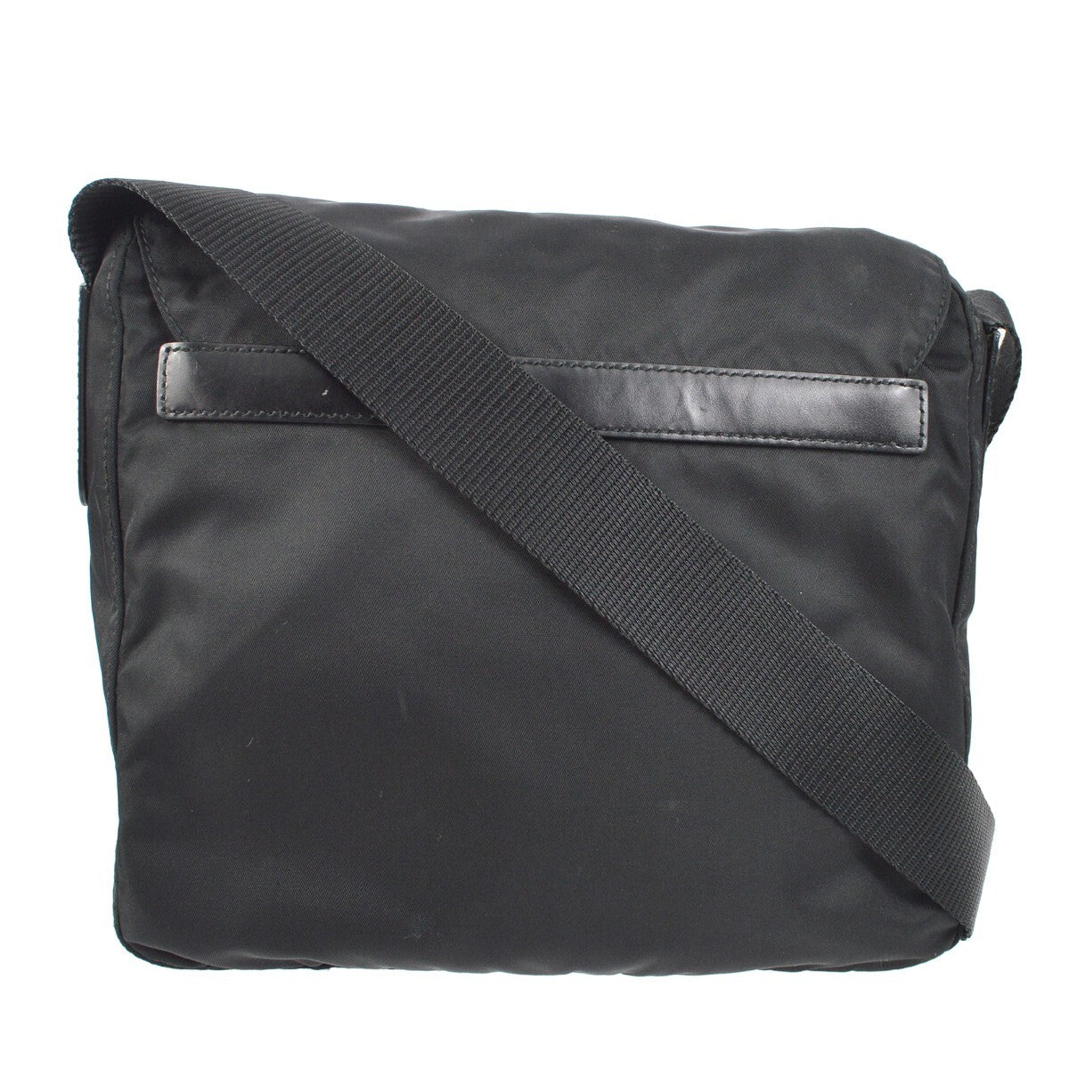 Prada Buckle Messenger Bag Tessuto Black Nylon Shoulder Bag Bag (Pre-Owned)