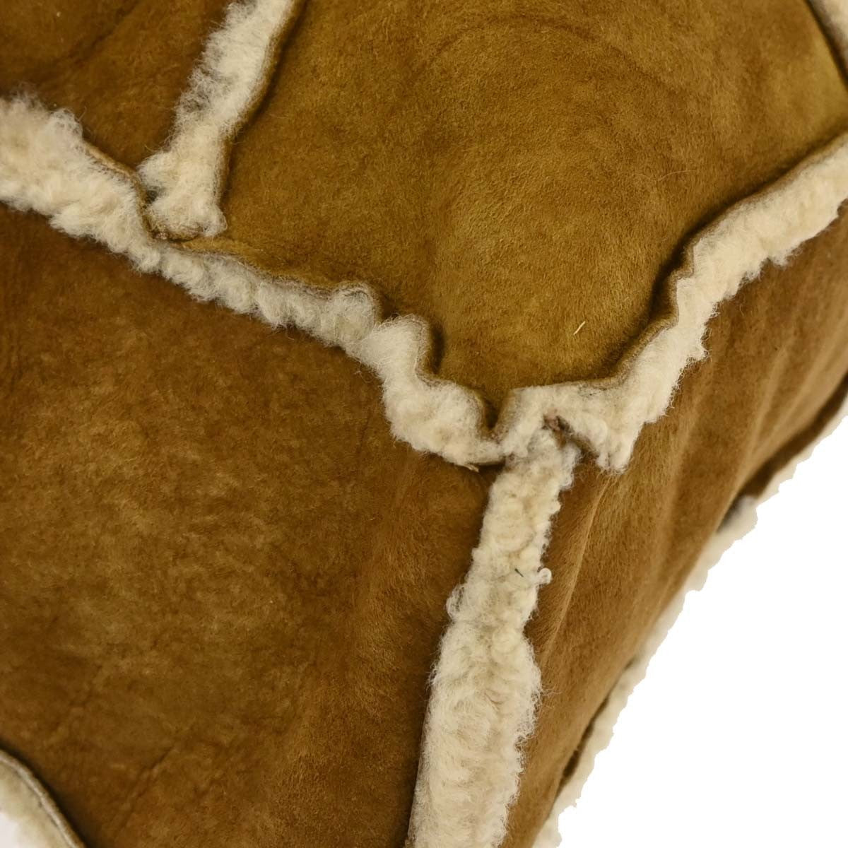 Chanel Flap Shoulder Bag Shearling And Suede Brown Suede Shoulder Bag Bag (Pre-Owned)
