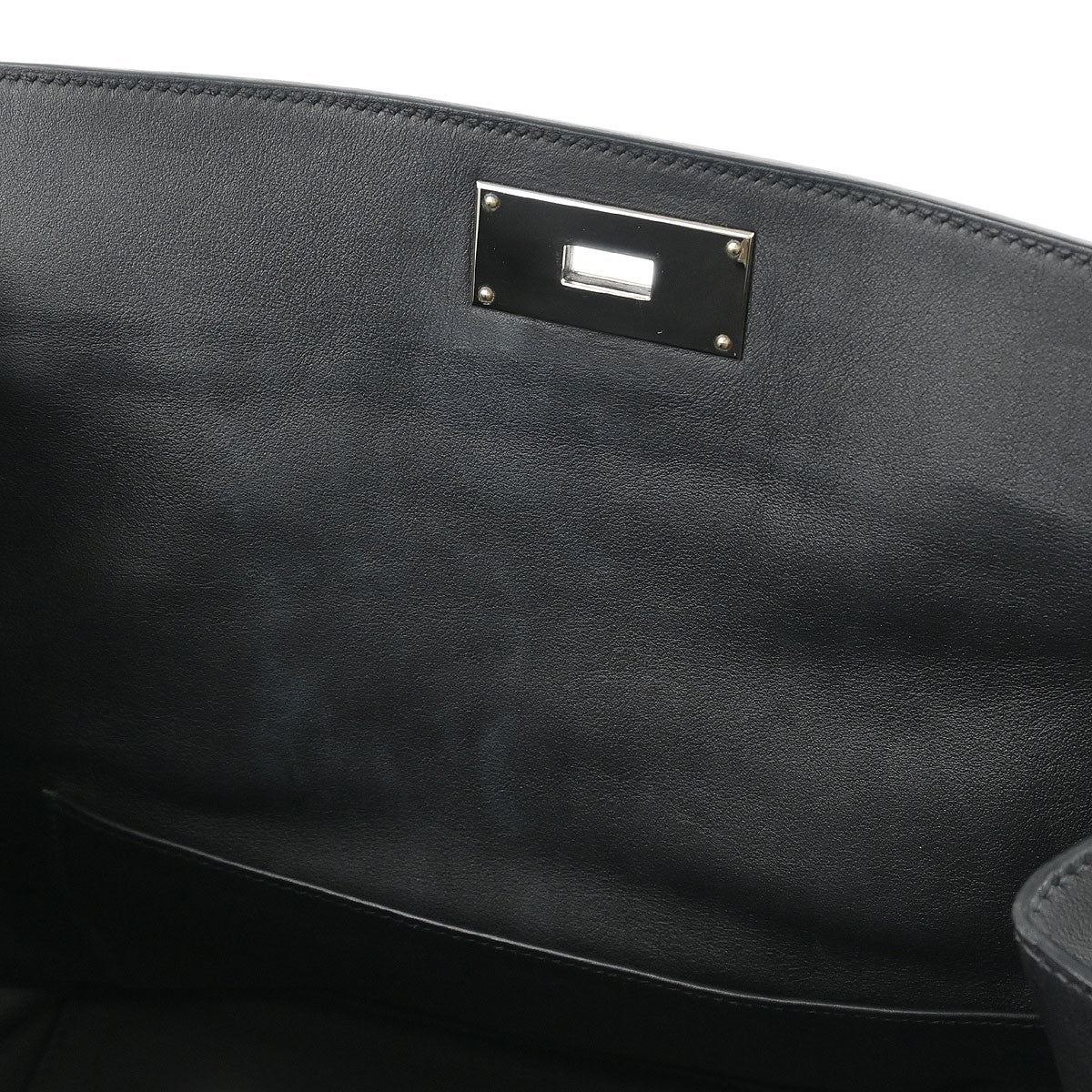 Hermes Toolbox Bag Swift Black Leather Handbag (Pre-Owned)