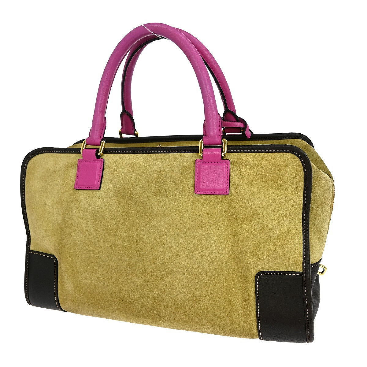 Loewe Amazona Bag Suede Beige Suede Handbag (Pre-Owned)