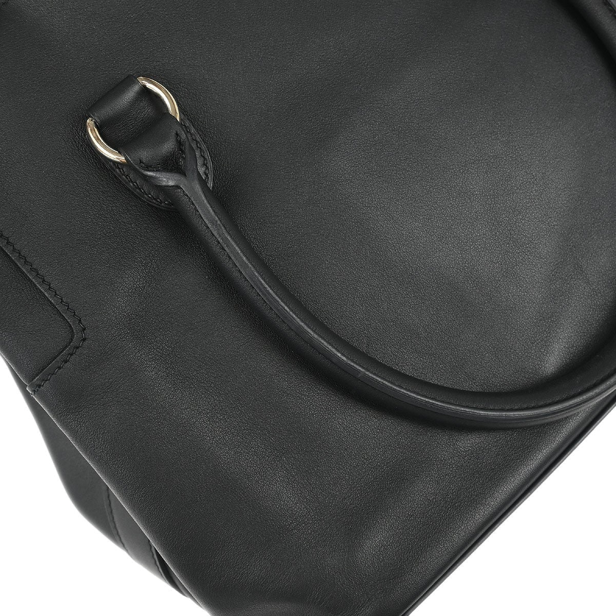 Hermes Toolbox Bag Swift Black Leather Handbag (Pre-Owned)